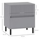 image 8 of HOMCOM Bedside Table with 2 Drawers and Steel Legs for Bedroom, Grey