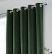 image 3 of Luxury Enhanced Living Green Velvet, Supersoft, Blackout, Thermal Pair of Curtains with Eyelet Top - 66 x 72 inch (168x183cm)