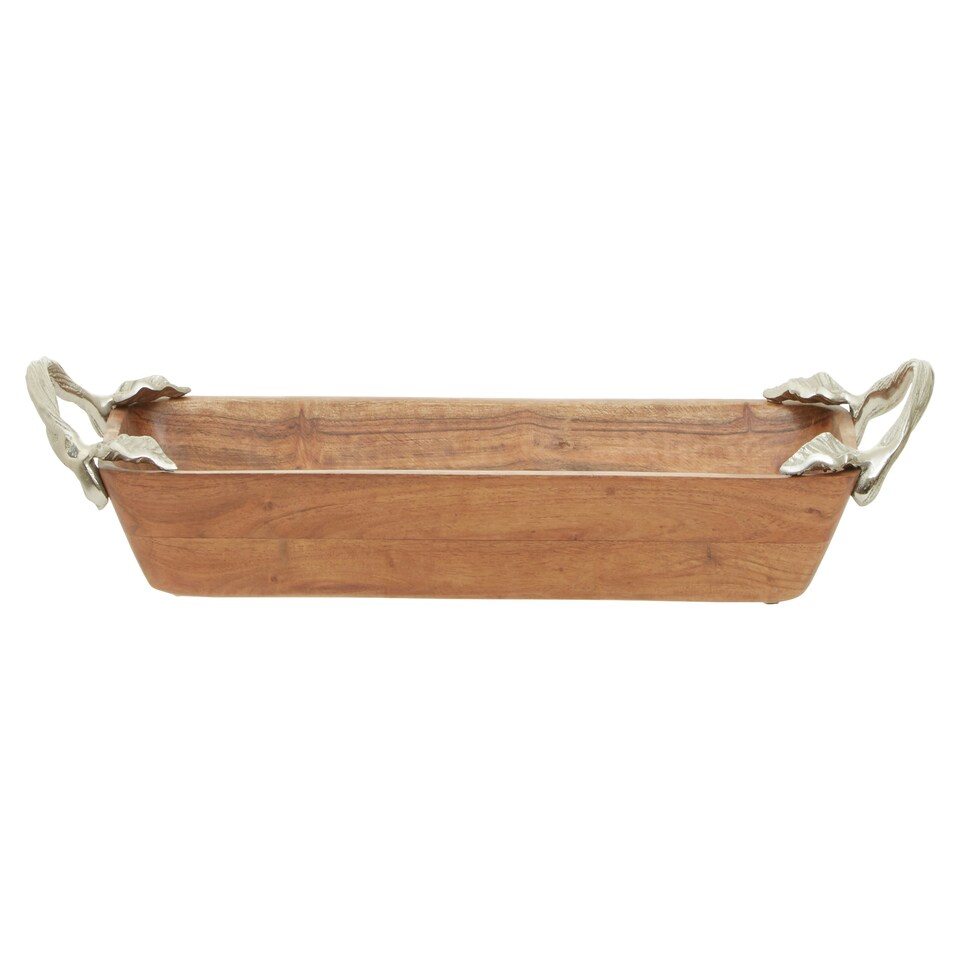 image 1 of Interiors by Premier Acacia Wood Rectangular Dish, Wooden Serving Tray, Elegant Food Platter, Polished Timber Display Board