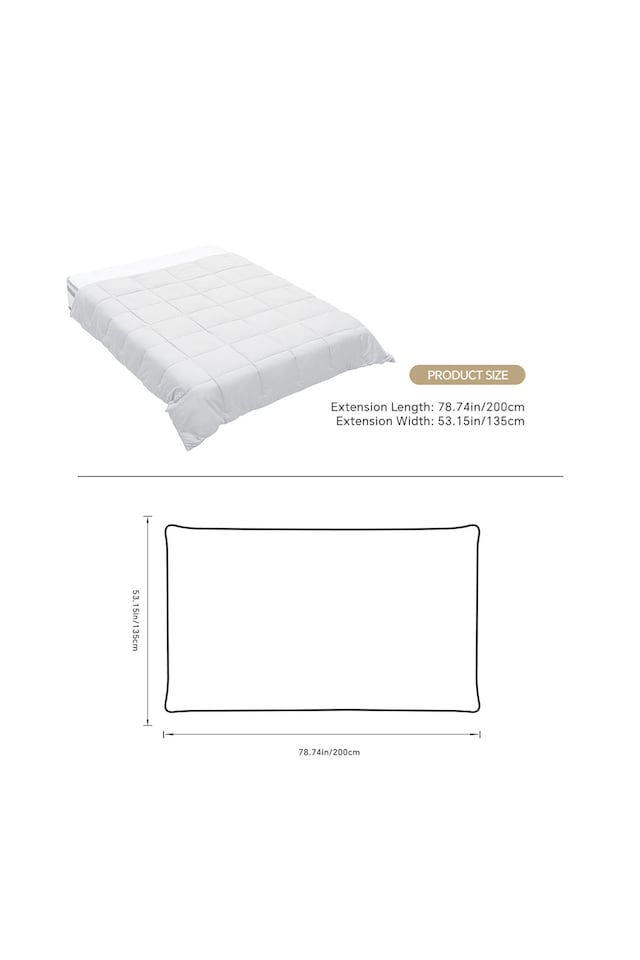 image 1 of Living and Home Alternative Quilted Duvet Insert with Corner Tabs- Single Size, White | White