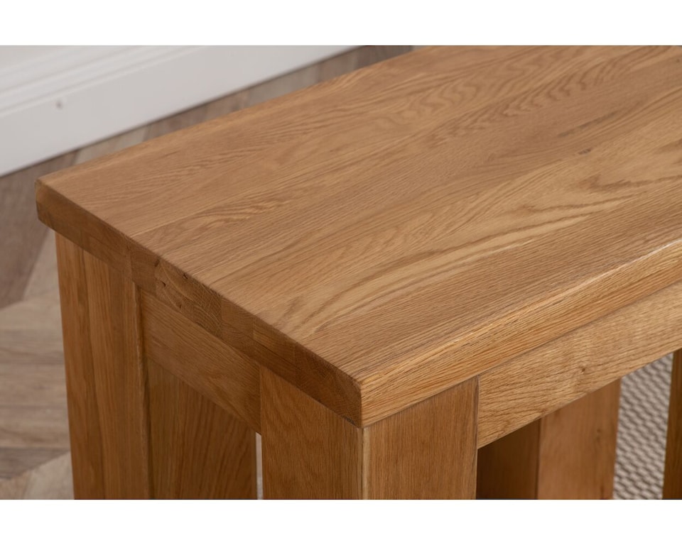 image 1 of Solid Oak Lamp Table for Living Room | Brown | Light Oak
