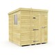 image 1 of 5 x 6 Feet Pent Shed - Single Door With Windows - Wood - L178 x W158 x H201 cm Brown