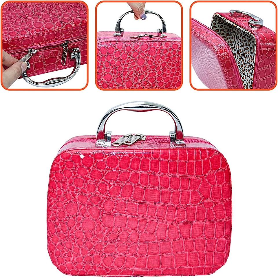 image 1 of 23-Piece Makeup Toy Set – Safe Non-Toxic Pretend Cosmetic Beauty Kit with Vanity Case