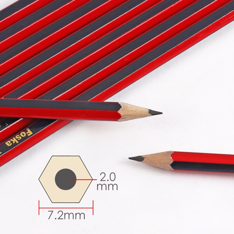 image 1 of Pack of 12 7'' Sharpened Wooden HB Pencils with Eraser