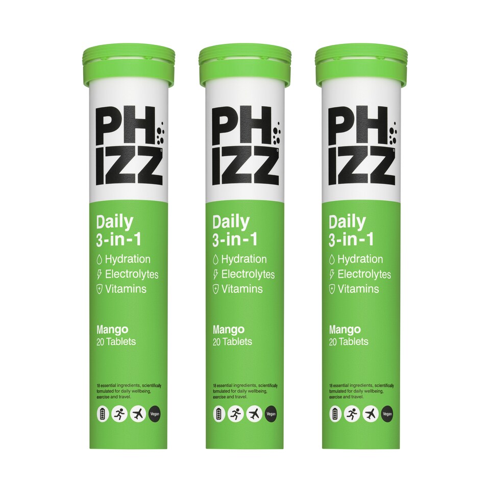 image 1 of Phizz Mango 3-in-1 Hydration, Electrolytes and Vitamins Effervescent (60 Tablets)