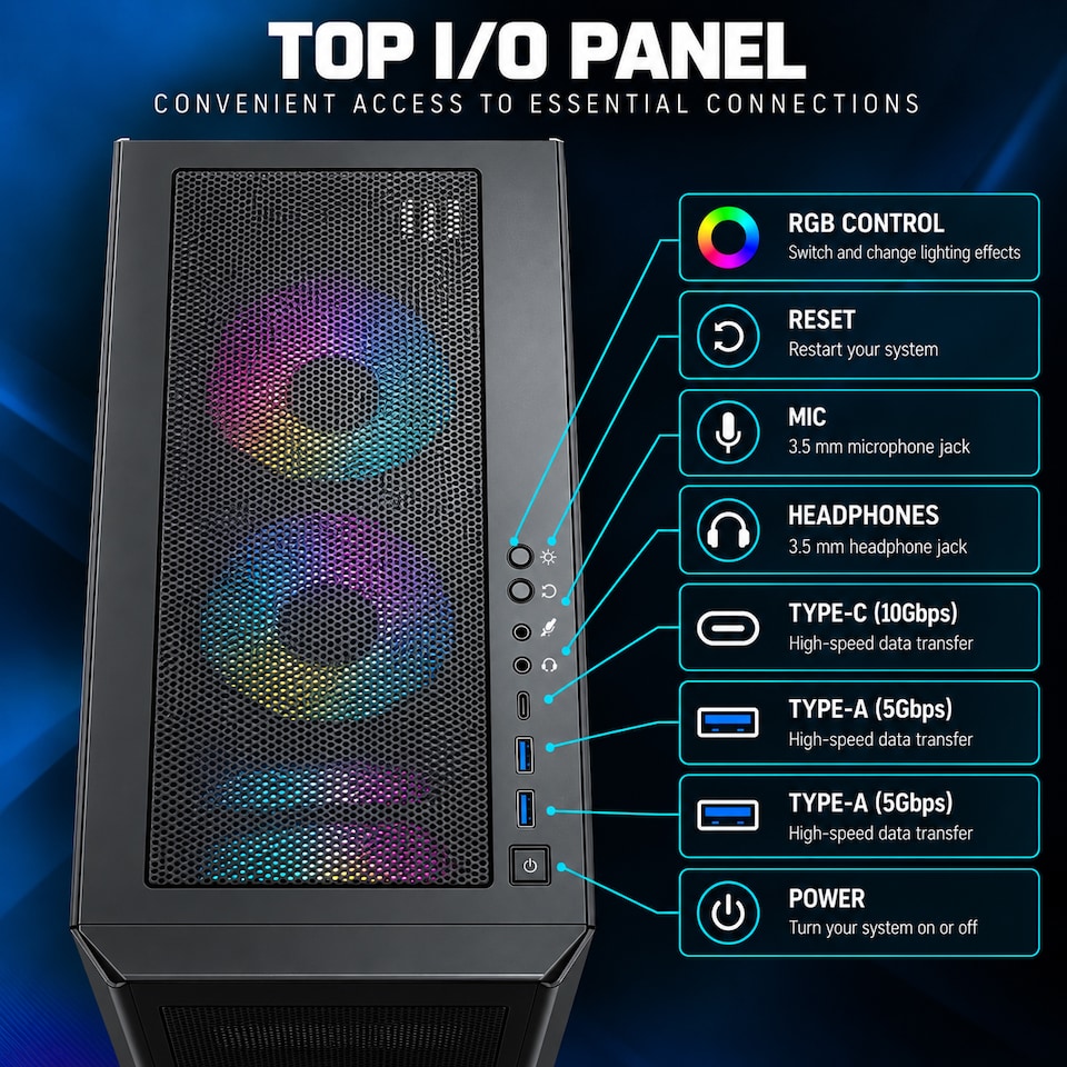 Genesis RTX 5070 Gaming PC (Most Popular) - Core i7-14700F - 32GB