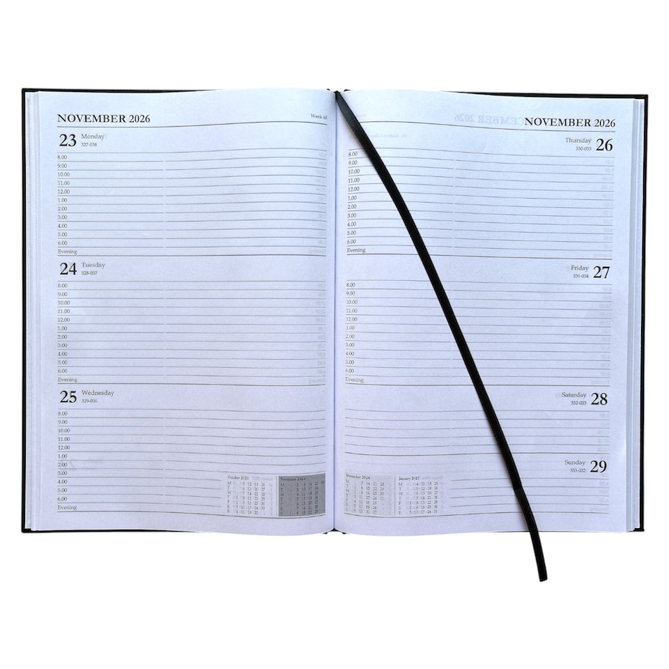 image 1 of Janrax 2026-2027 A4 Week To View Black Academic Diary