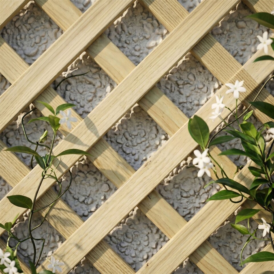 image 1 of Urban Diamond Wooden  W:6ft x H:1.5ft Trellis Heavy Duty Fence Topper Panel (Pack of 4)