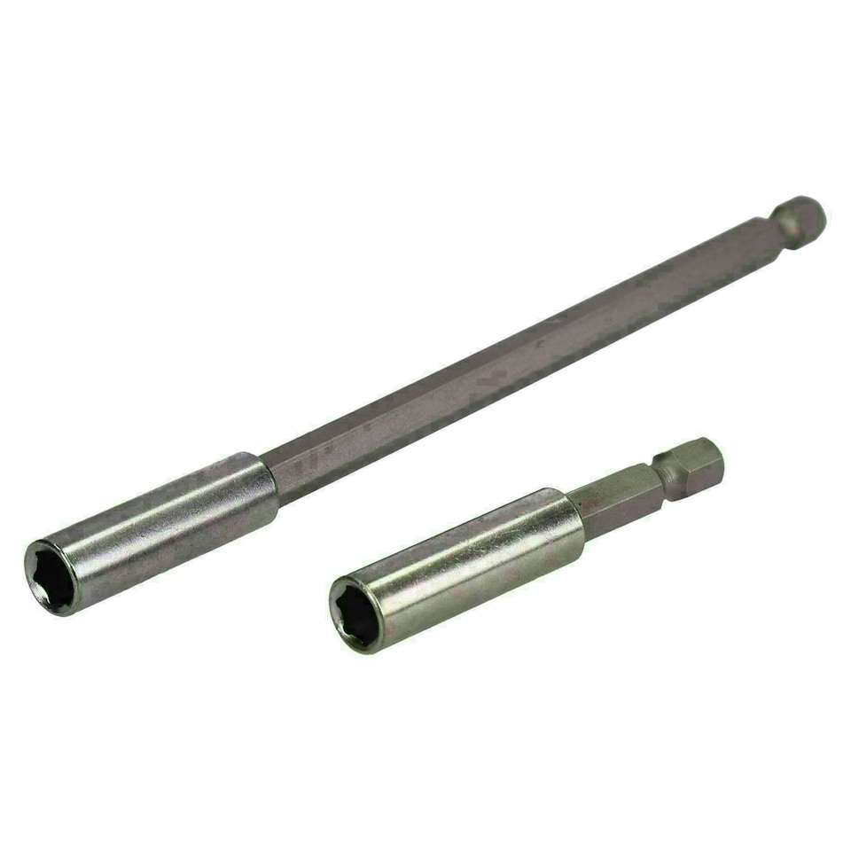 image 1 of 2pc magnetic bit screwdriver hex adaptor power bit extension 60mm - 150mm TE627
