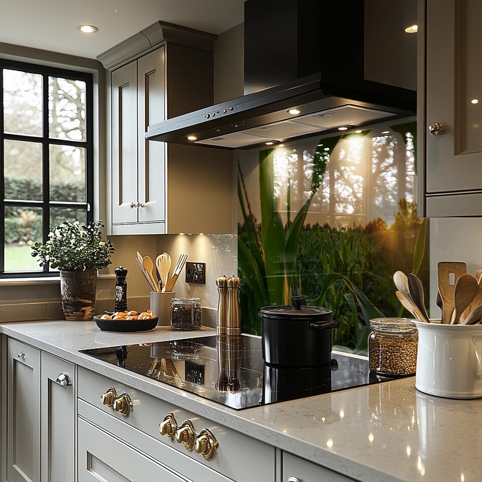 image 1 of Corn and sun close up Designer Splash Back | White