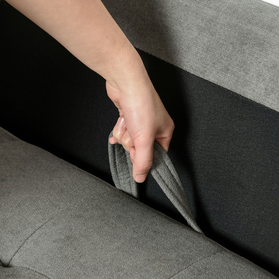 image 1 of HOMCOM Modern 3 Seater Sofa with Hidden Storage and Rubber Wood Legs, Grey