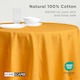 image 3 of Homescapes Mustard Yellow Cotton Round Tablecloth - 178 cm | Yellow | 178cm (70")