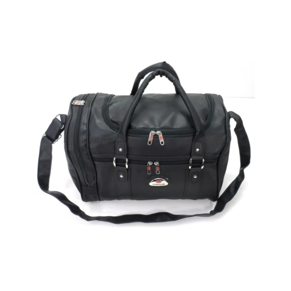 image 1 of 16 Inch Pu Leather Luggage Duffel Travel Cabin Approved Holdall Gym Bag Case-29L