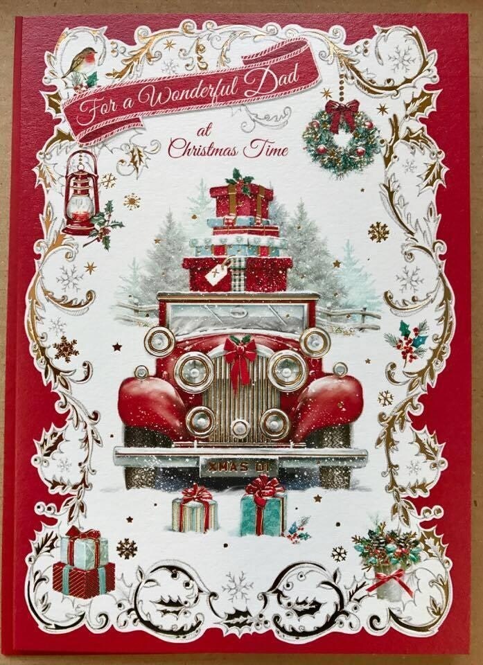 image 1 of Nice Verse Gold Foil Quality New Xmas Greeting Card - SPECIAL DAD AT CHRISTMAS