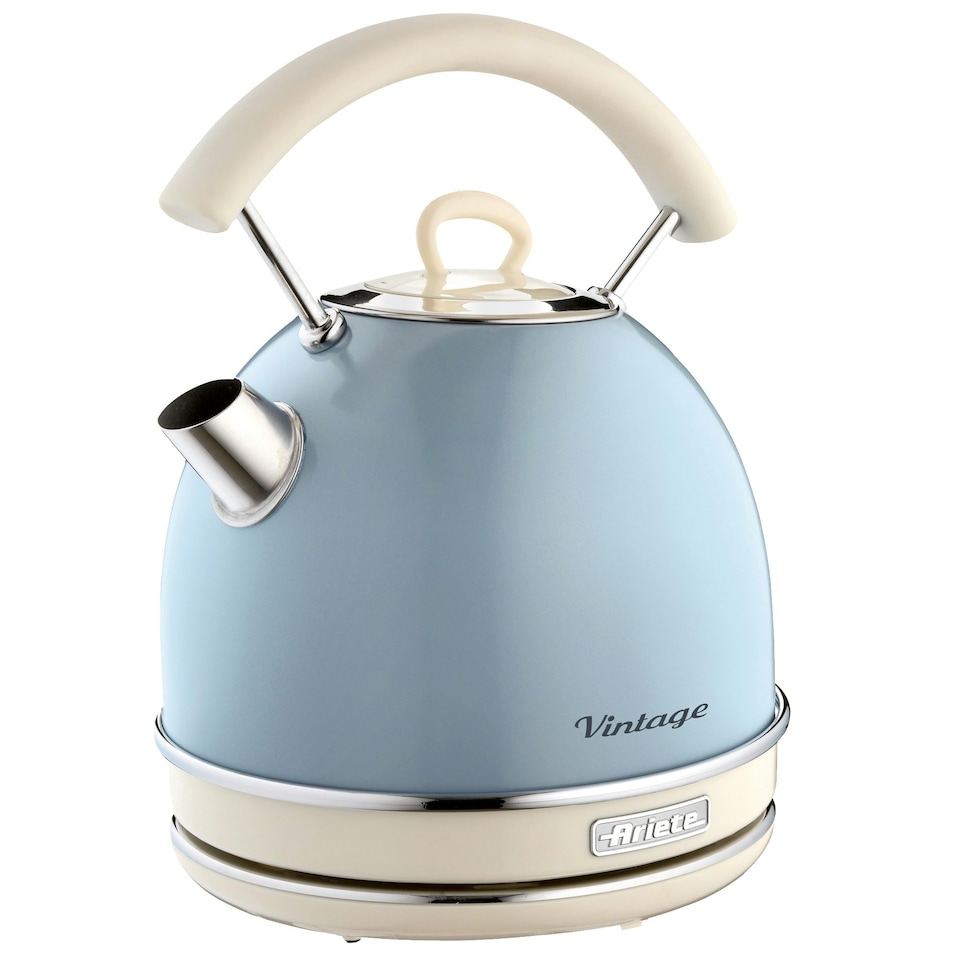 image 1 of Ariete ARPK15 Vintage Retro Dome Kettle, Toaster & Filter Coffee Machine Set, Blue
