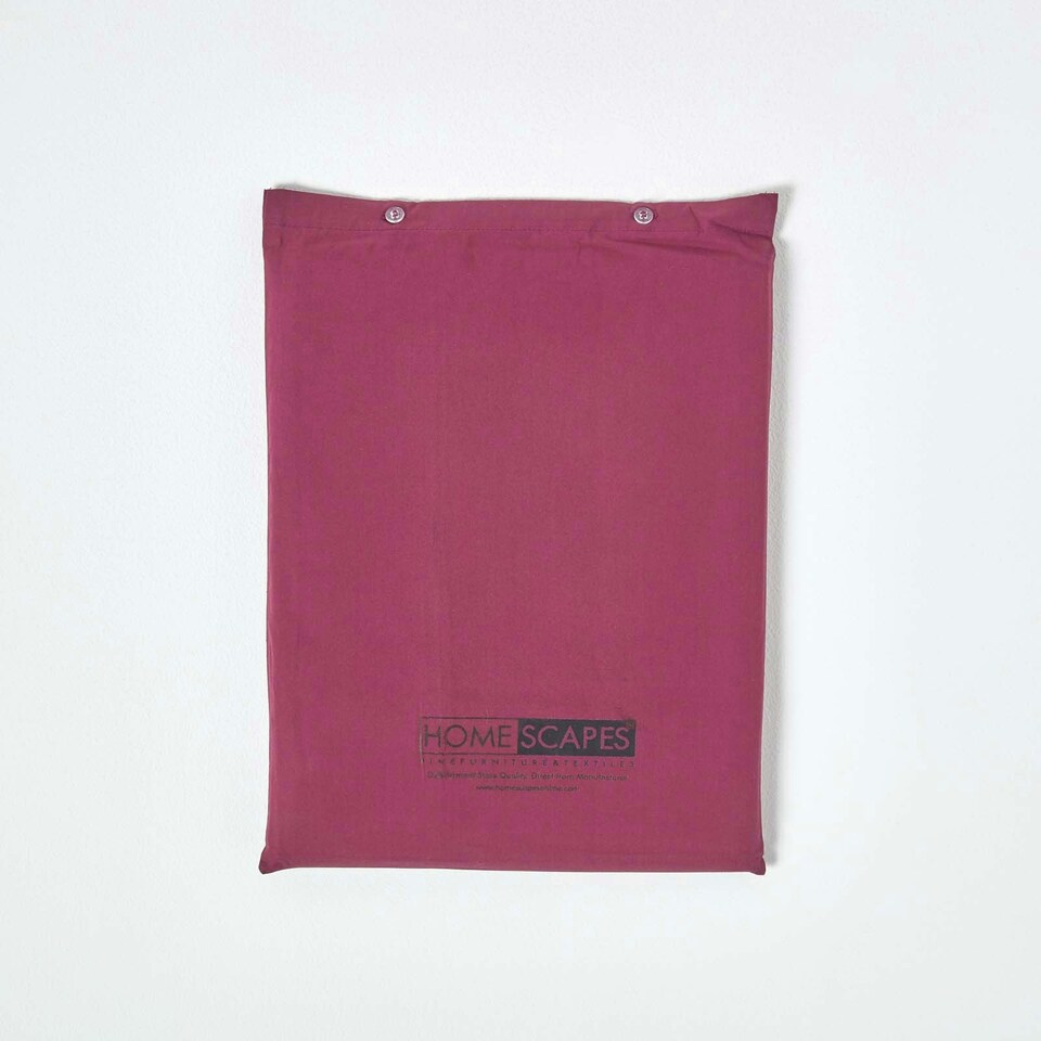 image 1 of Homescapes Plum Egyptian Cotton Flat Sheet 200 TC, Single | Purple | Single