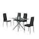image 2 of Miami Dining Table with 4 Emily Leather Chairs Pink