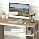 image 5 of HOMCOM Duo Work Desk & 3-Tier Side Shelves Wide Table Sturdy Frame