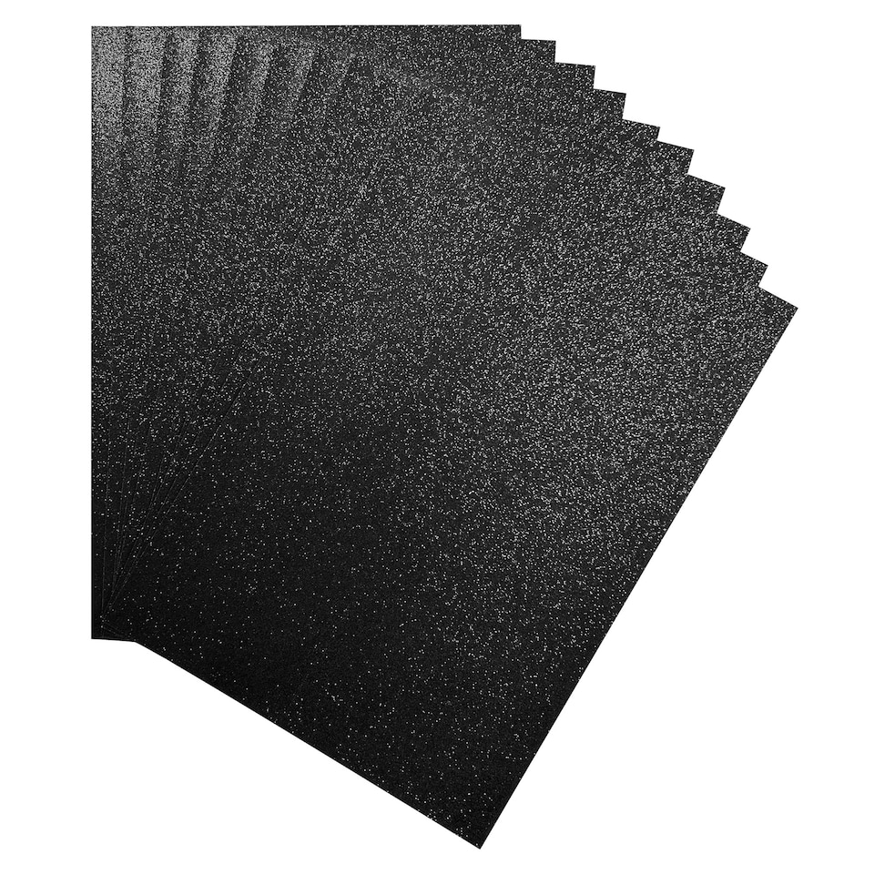 image 1 of Pack of 10 A4 Coloured Glitter Card 230gsm Sheets | Green | Green | A4 | 1