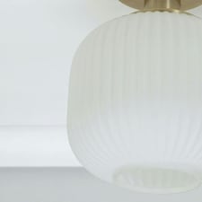 ValueLights Calpe Frosted Glass Shade Flush Gold Ceiling Light
