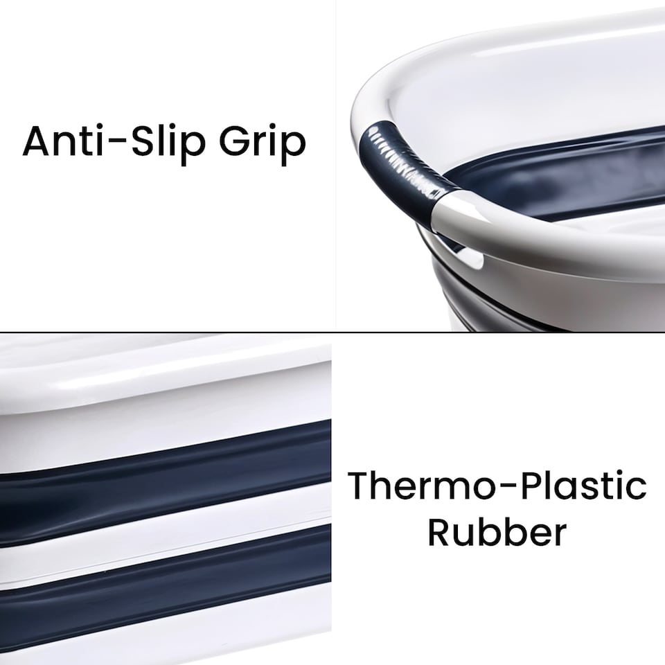 image 1 of 26L Oval Collapsible Laundry Basket, Foldable Plastic Laundry Hamper