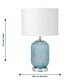 image 7 of First Choice Lighting Set of 2 Turquoise Ribbed Glass Lamps with White Shades Chrome | White