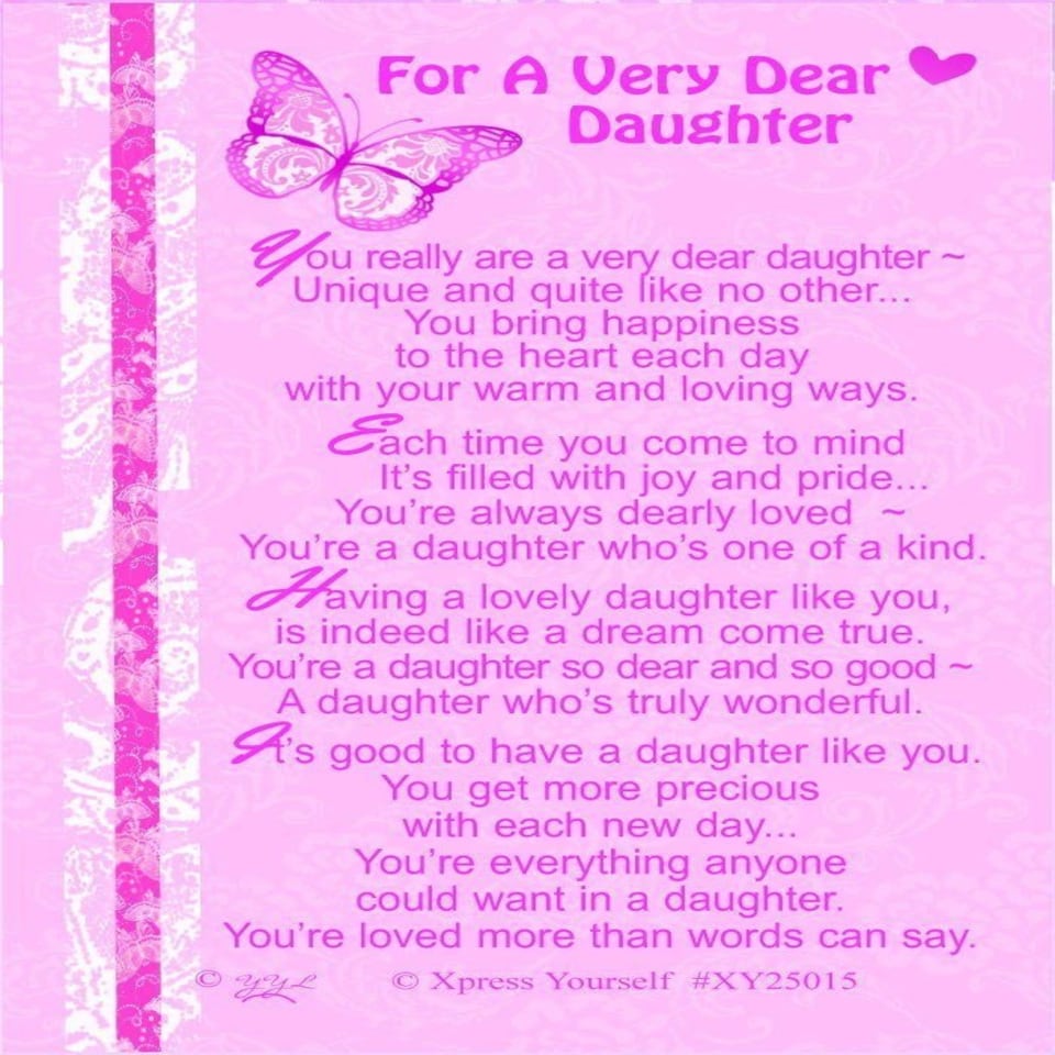 image 1 of Dear Daughter Nice Verse Keepsake Wallet Purse Card