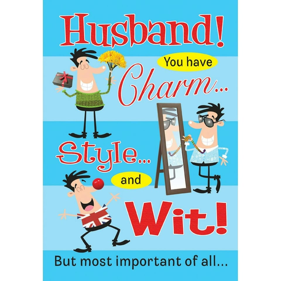 Words 'n' Wishes Traditional Husband Humourous Funny Happy Birthday Quality Greeting Card