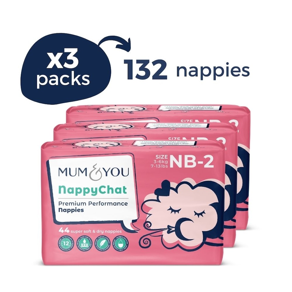 image 1 of Mum & You Premium Nappychat Eco Nappies size 2 - 3 pack