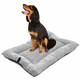 image 1 of DogCrates+ Large Dog Crate Bed – Washable Grey Cushion Mattress with Anti-Slip Base, Soft Faux Fur Mat for Dogs & Cats Grey | L