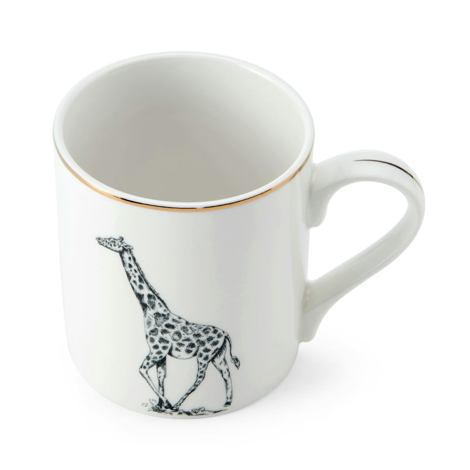 image 1 of Mikasa Giraffe Straight-Sided Porcelain Mug, 280ml | White