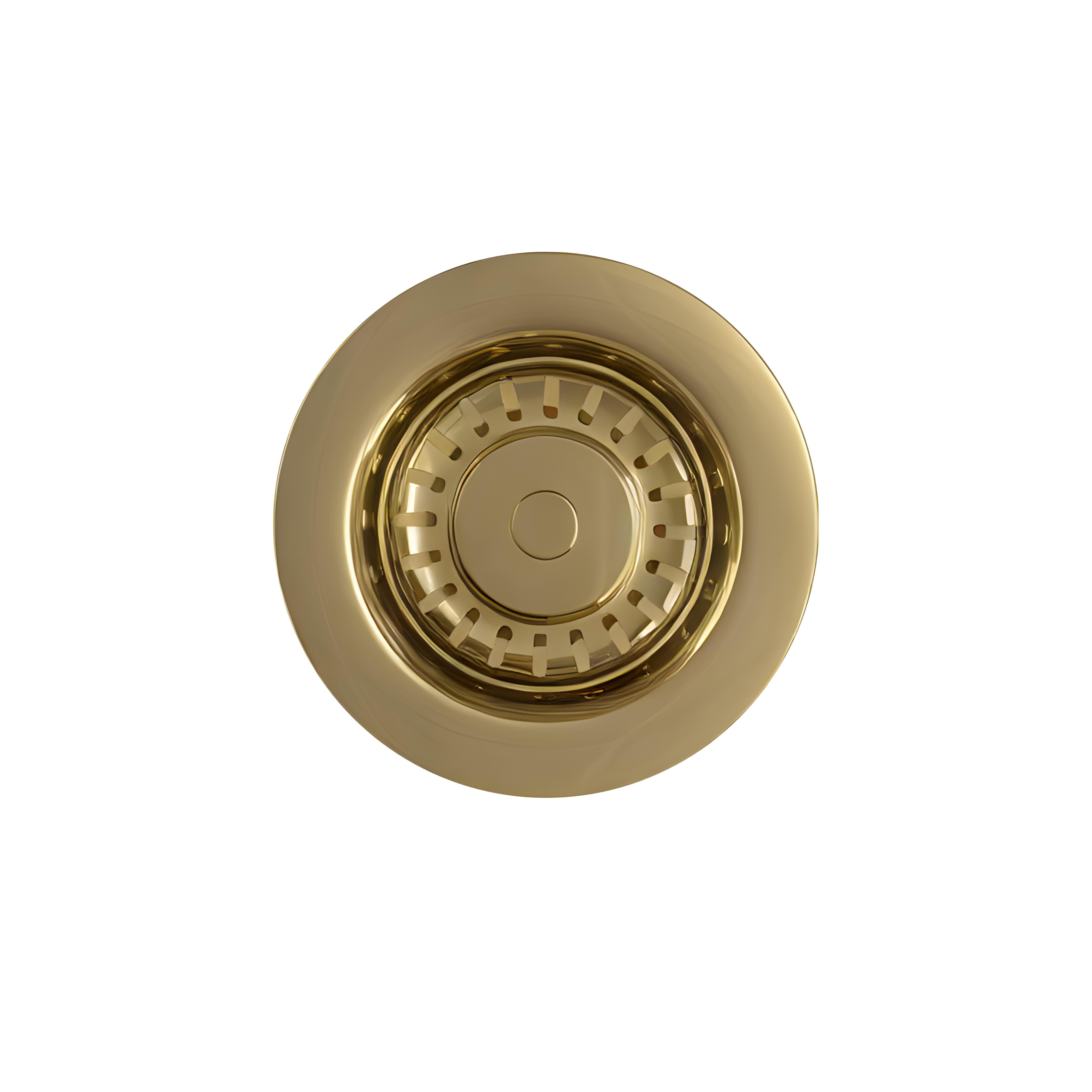 Balterley Round Kitchen Sink Strainer Waste without Overflow, Top Fix Installation Copper Brushed Brass