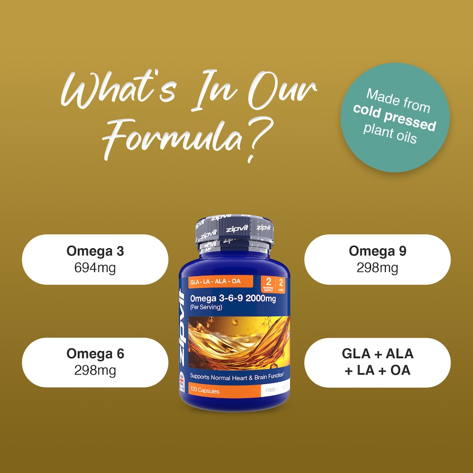 image 1 of Zipvit Omega 3-6-9 2000mg, Brain, Heart & Cholesterol Support, 120 Capsules, 2-Month Supply