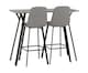 image 2 of Quebec Bar Table Set - Concrete Effect - Black - Grey Faux Leather | Grey | 3