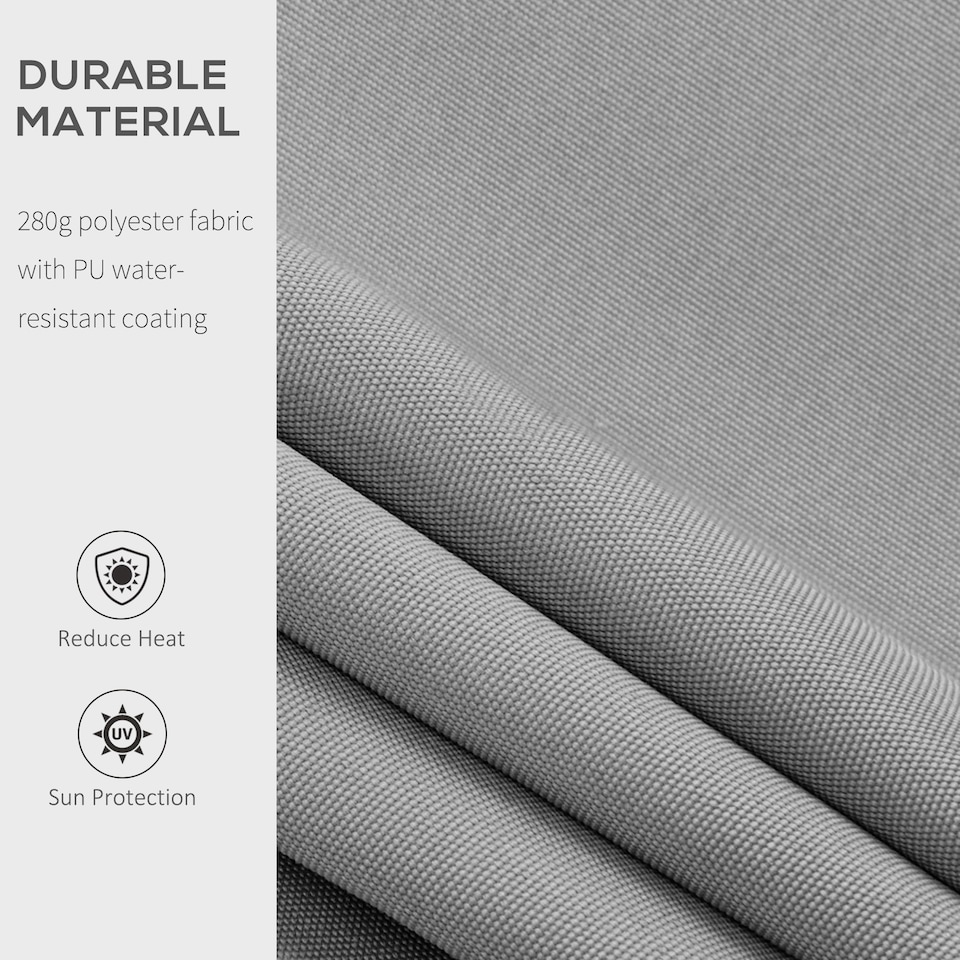 image 1 of Outsunny 4x2.5m Manual Awning Window Door Sun Weather Shade w/ Handle Light Grey 