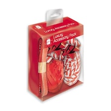 Pack of 7 Pieces Christmas Luxury Red and White Gift Wrap Set