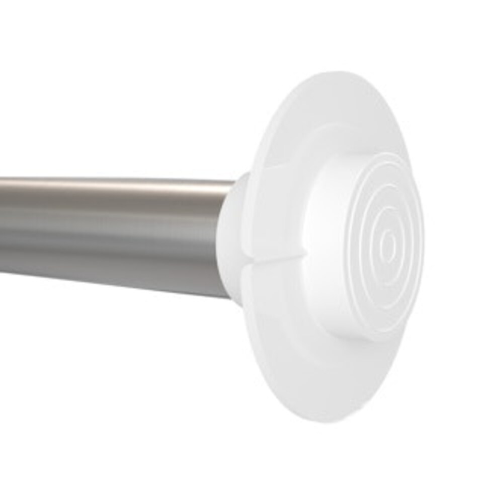 image 1 of 19 - 22mm Silver Extendable No Drill Eyelet Metal Curtain Pole 150 - 200cm Silver | Silver