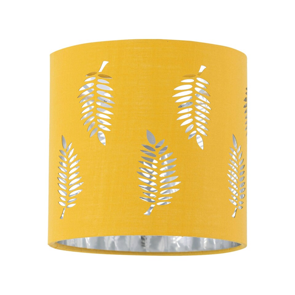 image 1 of Set of 2 Romana - Brushed Chrome Touch Operated Table Lamps Bedside Lights Ochre Fern Shade Silver | Yellow