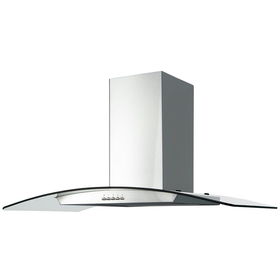 image 1 of SIA CGH80SS 80cm Stainless Steel Curved Glass Cooker Hood Extractor Fan