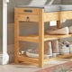 image 5 of Wooden Shoe Storage Bench With Hidden Drawer & Cushioned Seat Brown