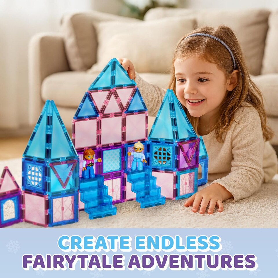 image 1 of Science Kidz 114 Piece Magnetic Tiles Set