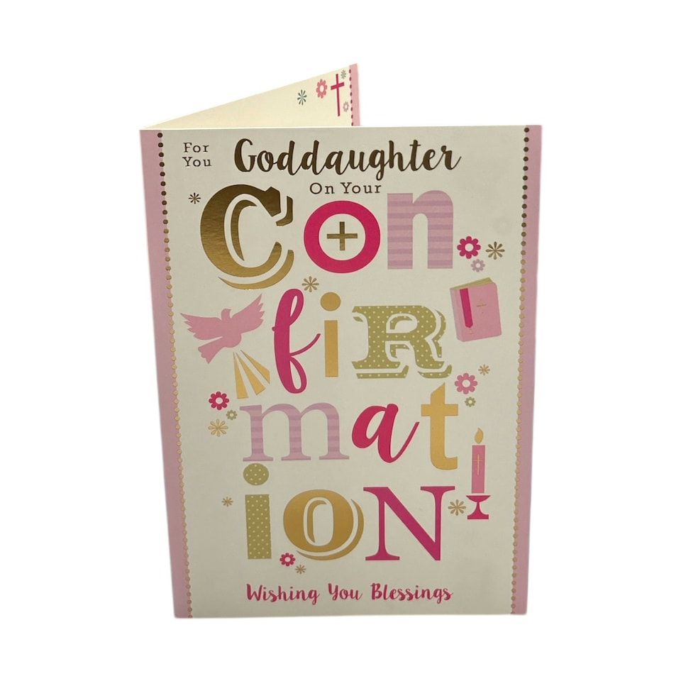 image 1 of For You Goddaughter On Your Confirmation Lettering Design Religious Card