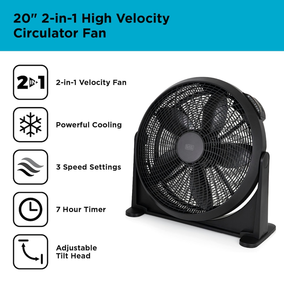 image 1 of Black and Decker BXFF53001GB 20" Air Circulator