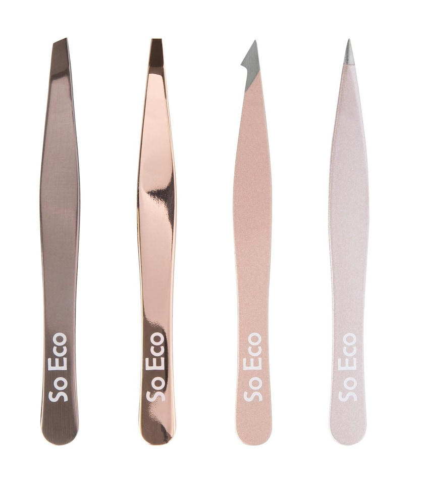 image 1 of So Eco 4 Piece Tweezer Set - Rose Gold