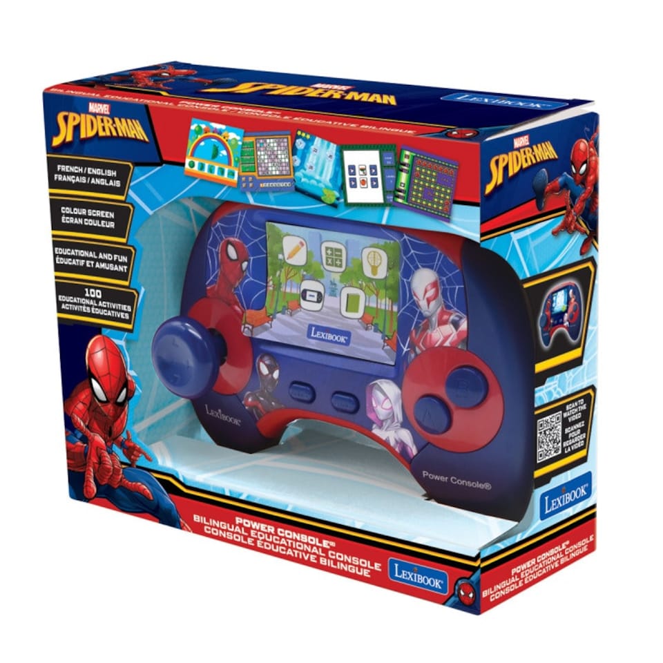 image 1 of Lexibook JCG100SPI1 Spiderman Educational Handheld Bilingual Console with LCD Screen