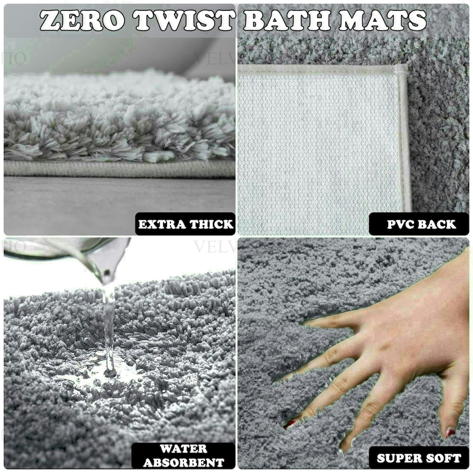image 1 of VELVETIO Bath Mats & Pedestal Mat Set Anti Slip Super Soft Water Absorbent Yellow | Ochre