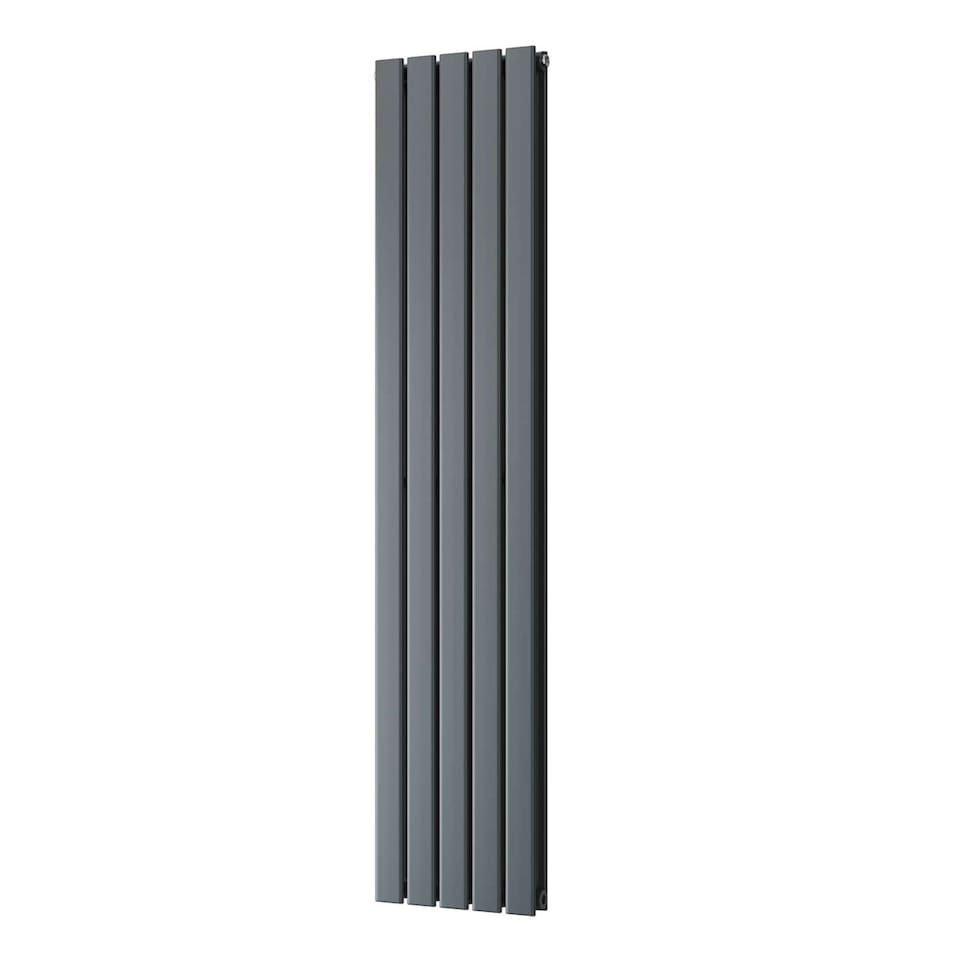 image 1 of Typhoon Vertical Double Panel Bathroom Radiator - Anthracite Grey (H) 1600mm x (W) 340mm