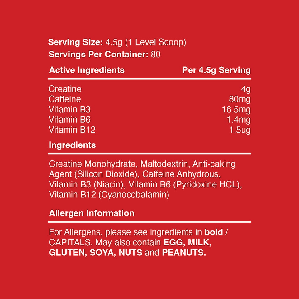 image 1 of Warrior Creatine + Energy – 3g Creatine, 80mg Caffeine & B-Vitamins for Strength, Focus & Stamina – Blue Razz, 360g (112 Servings)