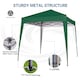 image 2 of MCC Direct 2X2 Pop up Green Gazebo with Sides | Green | Green