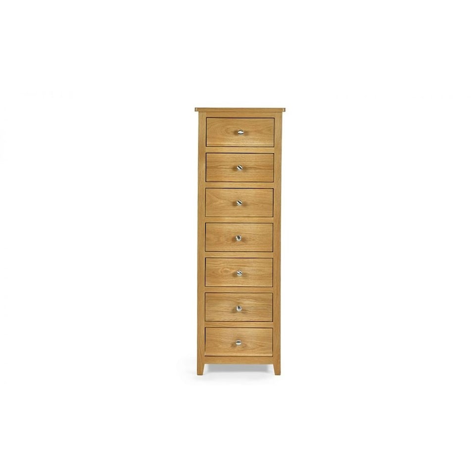 image 1 of Solid Oak 7 Drawer Narrow Chest - FSC Mix